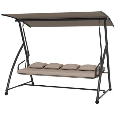 Шукаєте ідеальне місце для відпочинку на свіжому повітрі? Представляємо 2-в-1 гойдалку в стилі Голлівуд з функцією лежака! Ця простора 3-місна гойдалка-крісло з міцної сталі стане чудовим доповненням до вашого саду або тераси. Розміри: 170x110x153 см. Кол