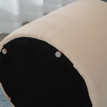 HOMCOM Ottoman Круглий пуф зі знімною кришкою для зберігання Beige Velvet Look Ø44 см x 47,5 см як журнальний столик