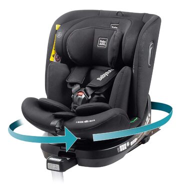 Дитяче автокрісло Aitana на 360 з поворотом ISOFIX з опорною ніжкою - Дитяче автокрісло група 0/1/2/3 (0-36 кг/0-12 років) Автокрісло з iSize - 5-точковий ремінь безпеки - чорний чорний ТИСНЕННЯ