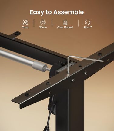 Електричний стіл MAIDeSITe з регулюванням висоти, 2 ніжки, 4 пам'яті, T1 Pro (Чорний)