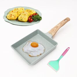 Сковорода RANJIMA Tamagoyaki, антипригарна, алюмінієва, прямокутна, міні-сковорода (зелена)