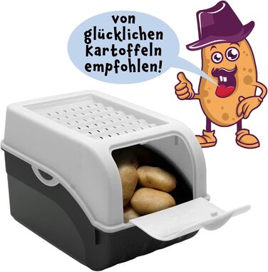 ARTECSIS Коробка для зберігання картоплі, білий колір, набір 2 шт. з кришкою, для 4 кг, з наліпками