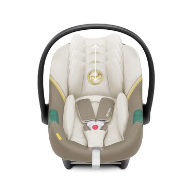 Автокрісло для немовлят CYBEX Gold Aton S2 i-Size, від народження до приблизно 24 місяців, максимальна вага 13 кг, з вкладишем для новонароджених, сумісність з SensorSafe, (Country Collection, Seashell Beige)