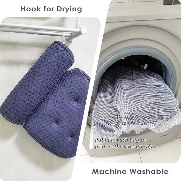 Подушка для ванни AEROiVi Luxuriös з м'яким матеріалом Mesh та присосками (Джинс)