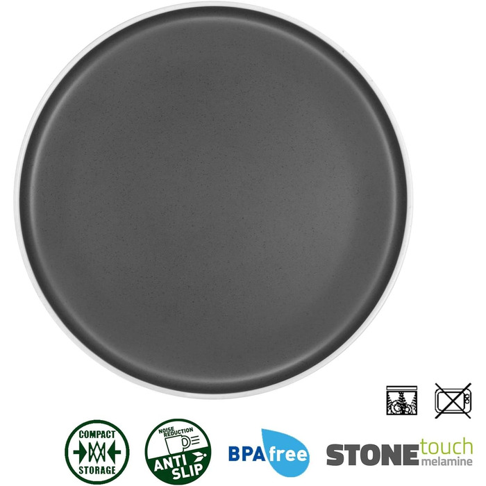 Набір посуду BRUNNER Melamin Camping | 12 предметів - тарілки та миски для 2-4 осіб | DOLOMIT Midday - Стійкий до подряпин, штакельний набір 12 предметів