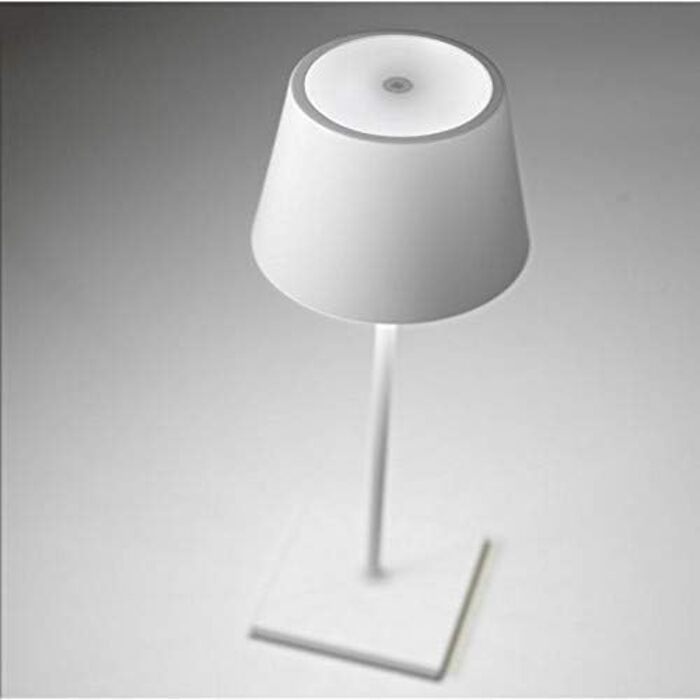 LED-настільна лампа Zafferano POLDINA PRO, перезарядна, диммування, Al, IP54, 38 см, для дому/вулиці, білий, 2.2W