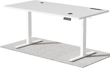 Електричний стіл Airfish з регулюванням висоти (140x70 см) з бездроговою зарядкою, комп'ютерний стіл, пам'ять на 3 функції, нагадування про відпочинок, білий. Також доступний розмір 180x80 см.
