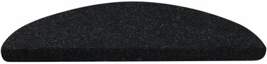 Ступінчастий килимок VidaXL самоклеючий сходовий килимок ступінчастий килимок захист сходів сходовий килимок сходовий килимок захист сходів 65x26 см (56 х 20 см, чорний), 15 шт.