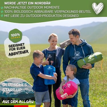 NORDBÄR® Спальний мішок 3 сезони та літній, ультралегкий, 750г/1500г, для кемпінгу, муміє, компактний, 100GSM/300GSM, для подорожей, готелів, літній спальний мішок