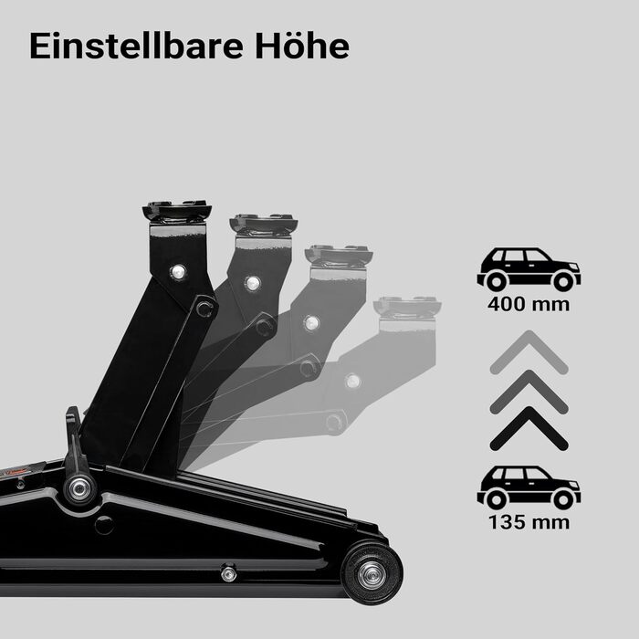 Гідравлічний домкрат Wiltec Rangierwagenheber 3т, 135-400 мм для авто, позашляховиків, кемперів