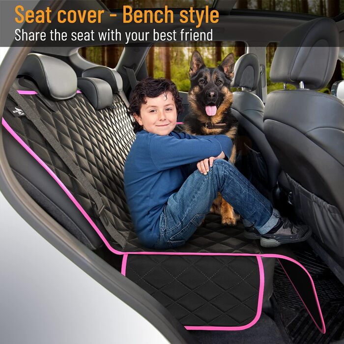 Килимок для захисту заднього сидіння та багажника автомобіля Active Pets - водонепроникний (рожевий)