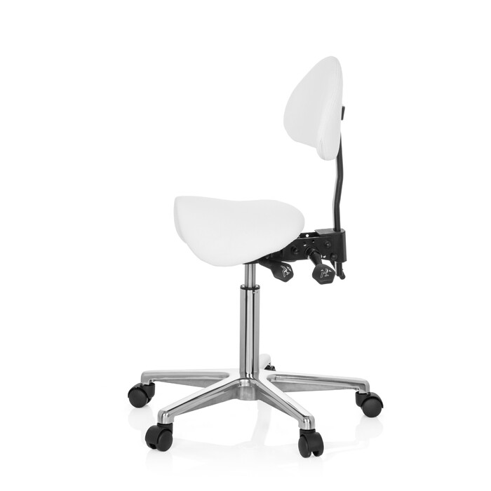 Крісло-стілець / Обертове крісло / Офісне крісло TOP WORK 20 з штучної шкіри білого кольору hjh OFFICE