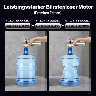 Акумуляторний ручний пилосос Piwaal 4-в-1, безщітковий мотор 22000Па, з повітродувкою 220000 об/хв, для авто, дому, офісу та комп'ютера, сріблястий