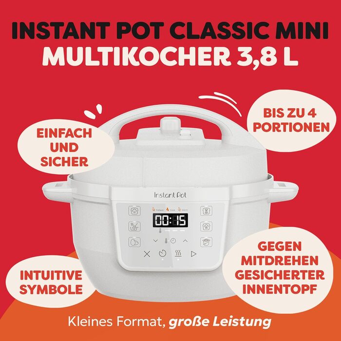 Мультиварка Instant Pot 3.8L 7-в-1: мультикок, рисоварка, пароварка, сковорода, йогуртниця, підігрівач - білий морський кришталь