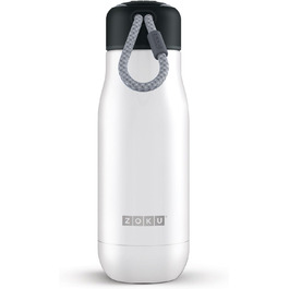 Пляшка для води Zoku 350 мл, нержавіюча сталь, 6,7 x 6,7 x 21 см (біла)
