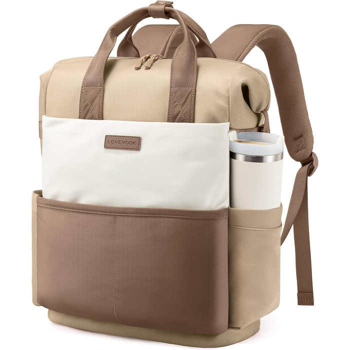 LOVEVOOK Рюкзак для жінок з відділенням для ноутбука 15.6 дюймів, шкільний/туристичний/бізнес, водонепроникний, 15.6 дюймів, 1 Хакі