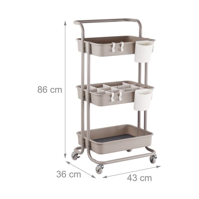 Трьох'ярусна візок Relaxdays