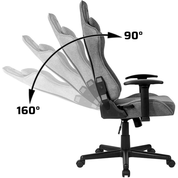 Паракон Бешкетник Ергономічне ігрове/офісне крісло з функцією нахилу, регульованими підлокітниками, подушками Сірий