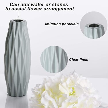 Пластикові вази FORMIZON, сучасна декоративна ваза для квітів з 4 предметів, прикраса для робочого столу, Пластикова ваза з орнаментом для кухні, вітальні, спальні, офісу (сітчаста ваза)