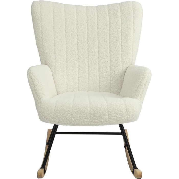 Крісло-гойдалка Vielllliving для спальні, 150 кг, темно-сірий (бежевий), 93x84x55.5 см