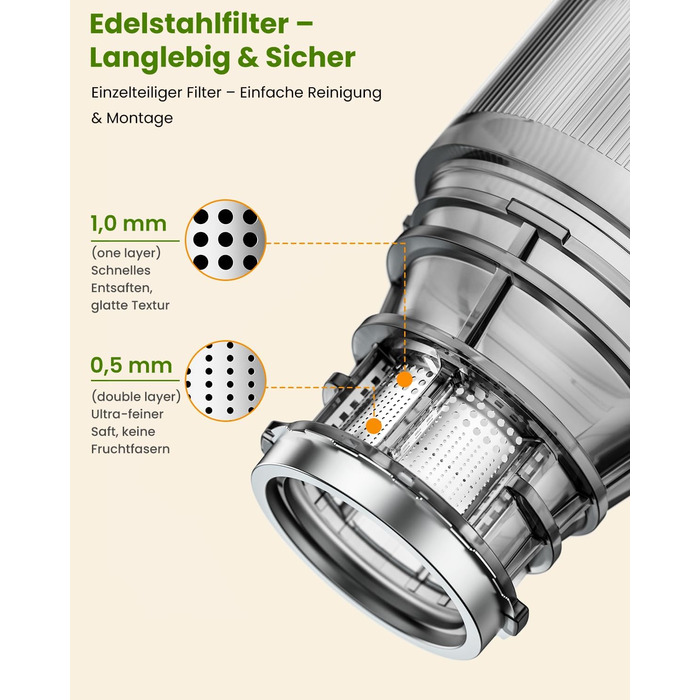 LINKChef Slow Juicer: Холодне віджимання овочів та фруктів, 115 мм, чорний, BPA Free