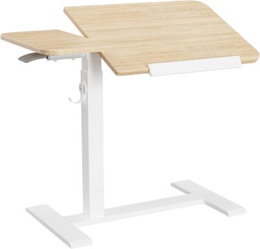 Регульований столик для ноутбука ETHU: мобільний, багатофункціональний, з нахиленою поверхнею, на колесах, для офісу та дому (дуб, коричневий)