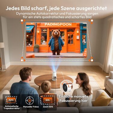 Портативний проєктор Xgody Gimbal 3: 720P HD, 4K/1080P, 12000 Люмен, Android 11.0, WiFi 6, Bluetooth, Auto Keystone, для домашнього кінотеатру