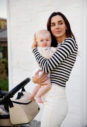 Дитяча коляска MoMi GISELLE 2 в 1 комбінована, сіра, з функцією візка, 5-точкова система безпеки, від народження до 22 кг, з корзиною для покупок, матрацом, дощовиком та пеленатором