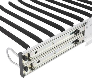 Висувна вішалка для штанів, полиця для штанів у шафу, 9 тримачів для шарфів, висувна вішалка для штанів, одягу, краваток, шарфів, глибина шафи 48 см (правий монтаж)