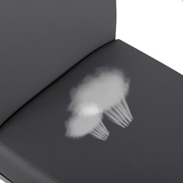 Набір з 2-х крісел для їдальні Yaheetech з м'яким сидінням, штучна шкіра, металевий каркас, сірий (135 кг)