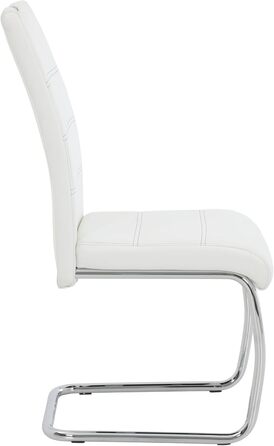 Шкільний стілець Hela Flora, кухонний стілець, металевий каркас, шкірозамінник, білий, 42x57x98 см