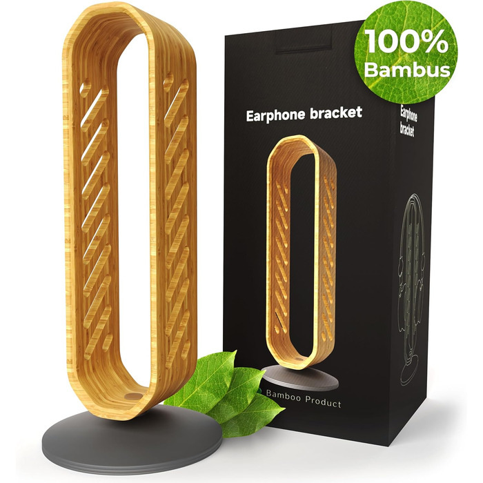Підставка для навушників YICOSUN з дерева бамбук | Універсальна, преміум-якість | Організатор для навушників, геймінгових гарнітур та інших аксесуарів