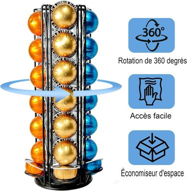 Підставка для капсул Nespresso Vertuo - тримач для 35 капсул (чорний)