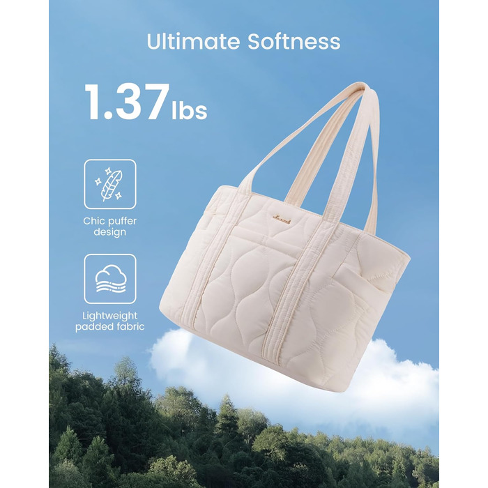 Сумка для ноутбука LOVEVOOK: жіноча сумка-шоппер середнього розміру (15.6 дюймів, бежева)