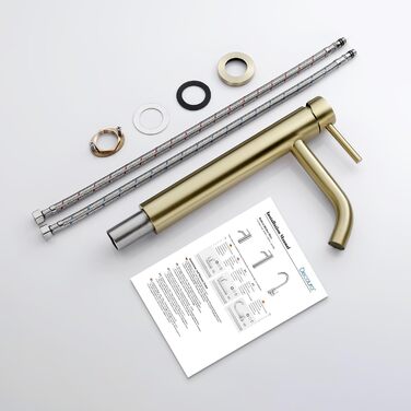 Змішувач для умивальника Decaura, хром, нержавіюча сталь, однорідний, висота виливу 250 мм, для накладних умивальників