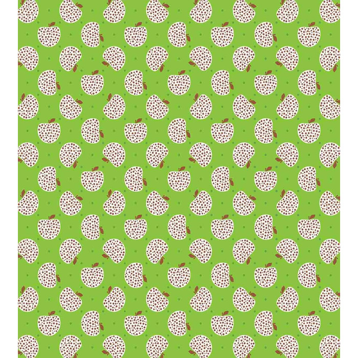 Абстрактний набір підковдр королівського розміру, яблука в горошок, м'яка форма найвищої якості Підковдра з 3 предметів з 2 наволочками, 264 x 220 см - 90 x 50 см, яблучно-зелений, коричневий, білий