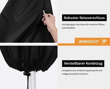 Чохол для парасольки/маркетки Dokon, діаметр до 400 см, водонепроникний, зимовий, UV-стійкий, чорний