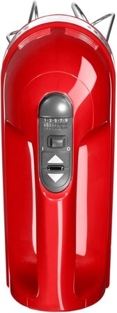 Міксер ручний KitchenAid 9 швидкостей, червоний Empire Red: з вінчиками, гаками для тіста та насадкою, 85 Вт, Soft-Start, LED-дисплей