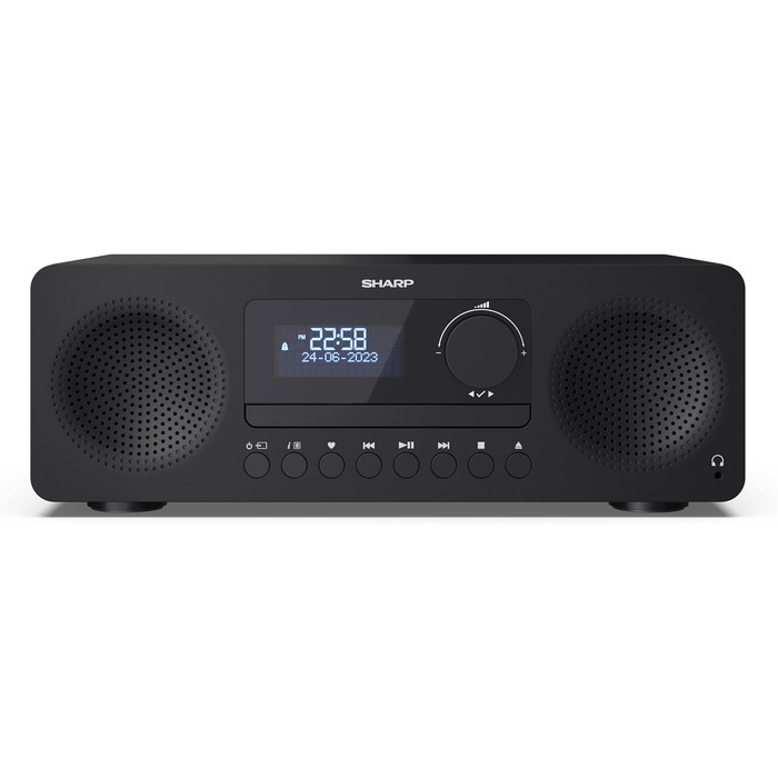 Компактна система SHARP XLB520D, 40 Вт, DAB/FM, Bluetooth, моноблок Hi-Fi, чорний