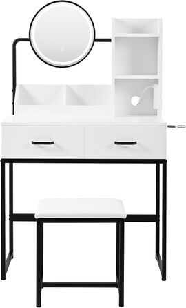 Журнальний столик-туалетник ModernLuxe з дзеркалом, 5 ящиків, розмір 100x76x40 см (без табурета)