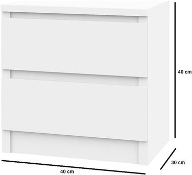 Комод 3 шухляди білий 120x39x81 см Дерев'яний комод без ручок для передпокою/спальні