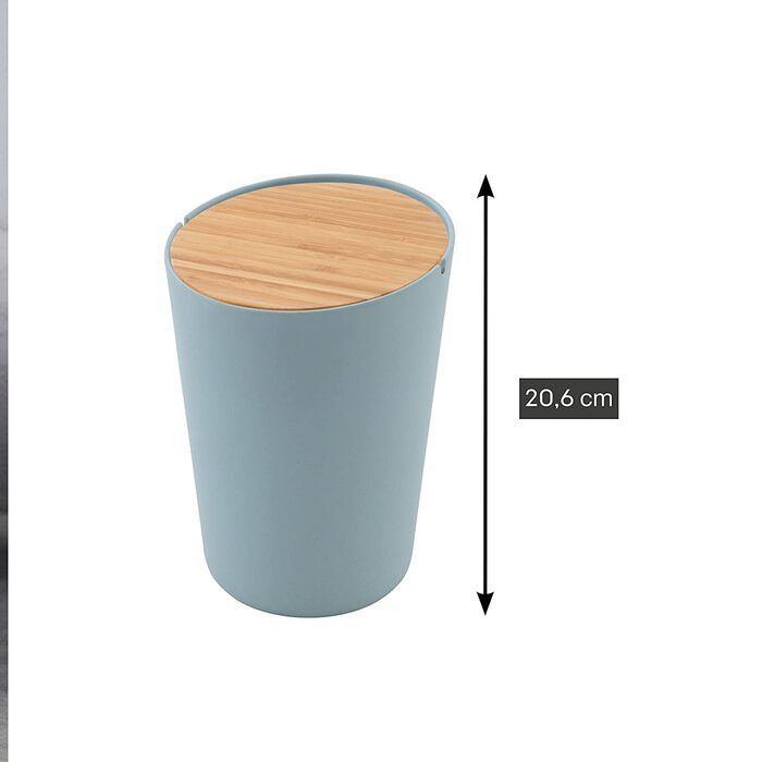 Настільна кошик для сміття Point-Virgule з кришкою і великим завантажувальним отвором, кухонний кошик для органічних відходів невеликого розміру, туманно-синього кольору, 3 л