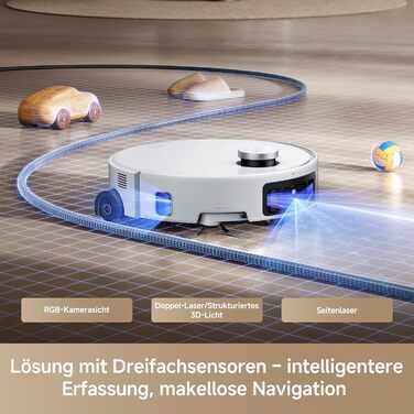 Робот-пилосос Mova V50 Ultra з функцією миття підлоги, 24000 Па, подолання перешкод 6 см, навігація Liftable Navigation+RGB AI+LED, 80°C гаряча вода, 63°C самостійна сушка, DuoSolution System, щітка Tricut (Z60 Ultra Standalone)