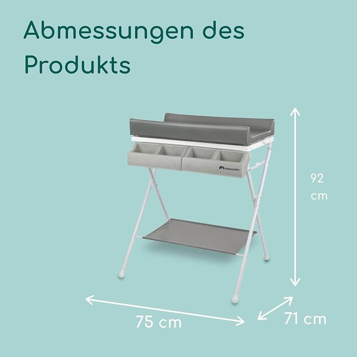 Дитяча ванночка та пеленальний столик 2-в-1 Bebeconfort, сірий (Baltic), 0-12 місяців