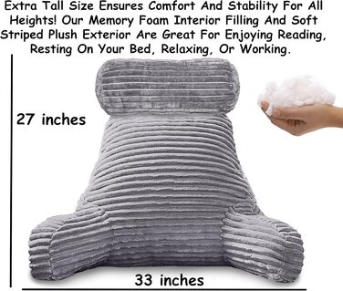 Подушка-мішок Homie з підставкою для зап'ястя, підлокітниками та спинкою для відпочинку, читання, роботи за ноутбуком та перегляду телевізора (біла)