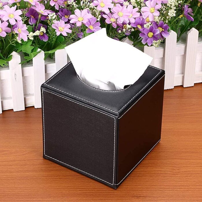 Квадратна коробка для серветок KINGFOM, коробка для косметичних серветок зі штучної шкіри, коробка для серветок коробка для серветок для автомобіля, офісу, ванної, спальні