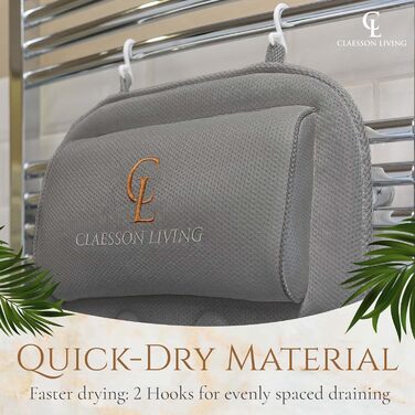 Подушка для ванни для всього тіла 125x43см - Подушка для ванни з підголовником для підтримки шиї, спини та ніг - З мішком для прання та подорожей та гачком для швидкого сушіння - Сіра