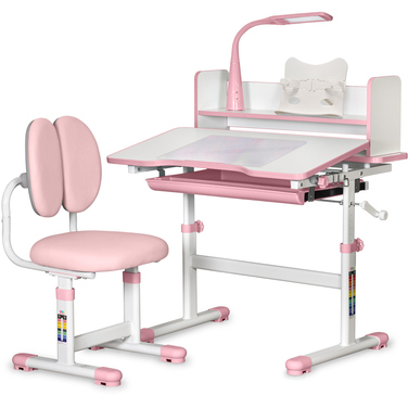 Комплект меблів Evo-Kids (стіл+стілець+полиця+лампа) BD-24 Pink (арт. BD-24 PN)