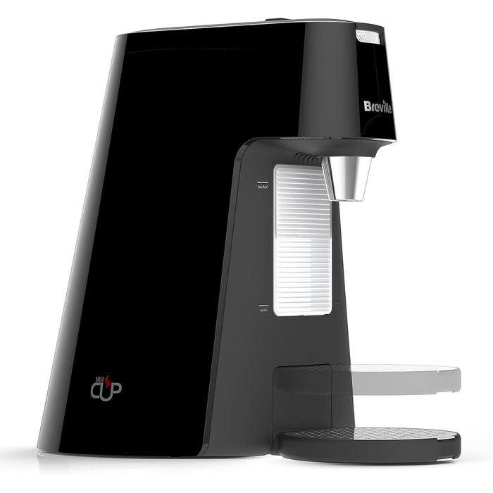 Breville HotCup - дозатор гарячої води 3 КВт, регульована висота чашки, 1,7 л, чорний, блискучий, VKT124