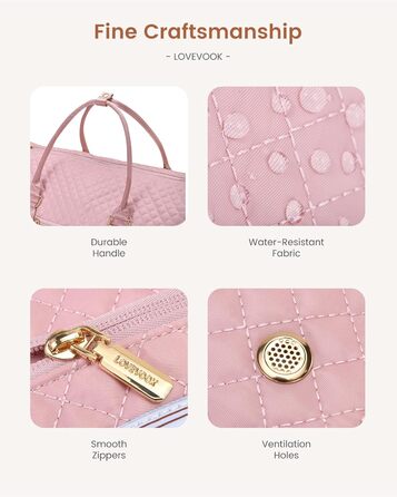 Сумка-органайзер для одягу LOVEVOOK для жінок, 53L, рожева: валіза, дорожня сумка, органайзер для взуття, набір 2 шт.